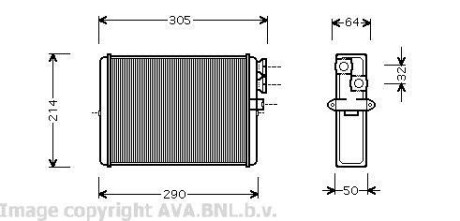 Радіатор пічки AVA QUALITY COOLING AVA COOLING VOA6110