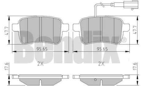 КОЛОДКИ ТОРМОЗНЫЕ ALFA GIULIETTA 10> ЗАД Bendix 511225