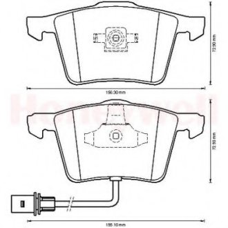 Гальмівні колодки, дискове гальмо (набір) Bendix 573198B