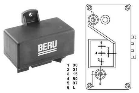 Блок управления, время накаливания BERU GR066