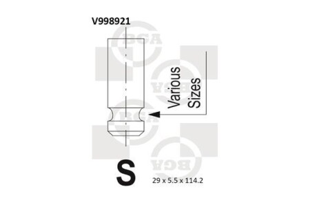 Клапан випускний BGA V998921