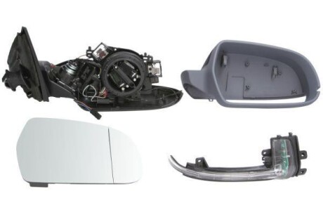 Бокове дзеркало Прав (електричне, асферичне, обігрів, асистент зміни смуги руху, загрунтоване, з памяттю, з індикатором) AUDI A4 B8 11.11-05.16 BLIC 540225049336P