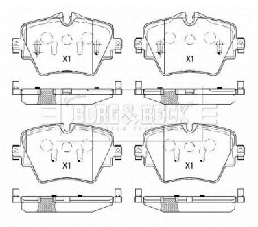 Гальмiвнi колодки дисковi BORG & BECK BBP2527