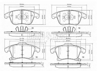 Гальмiвнi колодки дисковi BORG & BECK BBP2564