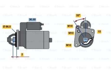 Стартер BOSCH 0001108182