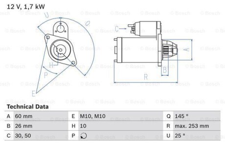 Стартер BOSCH 0 986 017 890