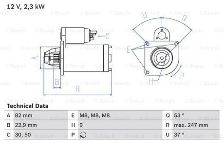 Стартер BOSCH 0 986 018 960