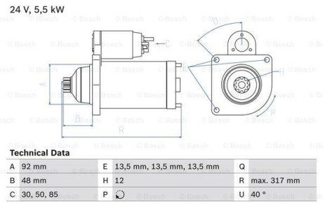 Стартер BOSCH 0986022640