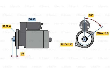 Стартер BOSCH 0 986 022 820