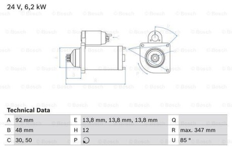 Стартер BOSCH 0986022980