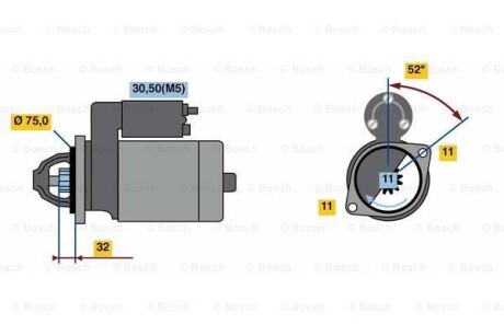 Стартер BOSCH 0 986 023 250