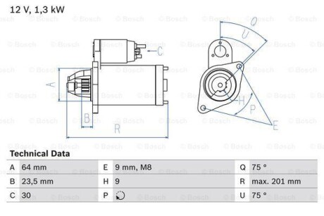 Стартер BOSCH 0 986 024 200 (фото 1)