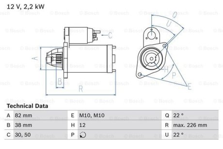 Starter motor BOSCH 0986024380