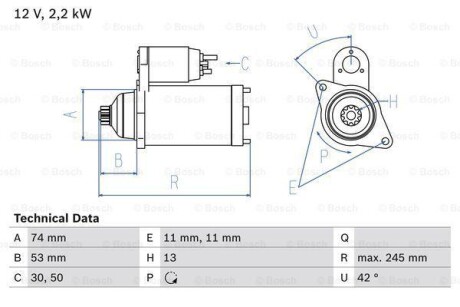 Стартер BOSCH 0986024520