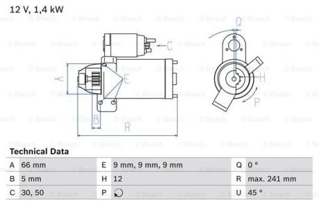 Стартер BOSCH 0986024980