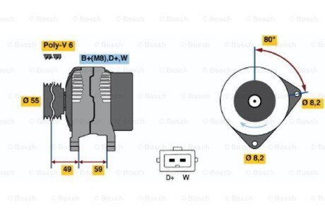 Генератор BOSCH 0 986 038 070