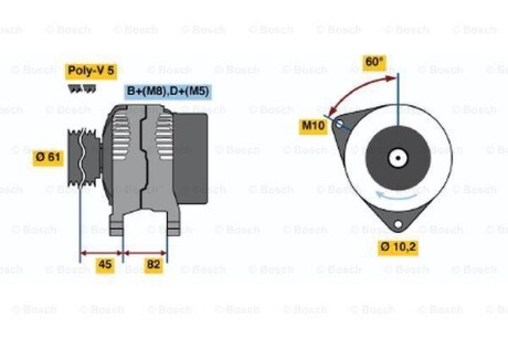 Генератор BOSCH 0 986 039 550