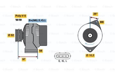 Генератор BOSCH 0986040531