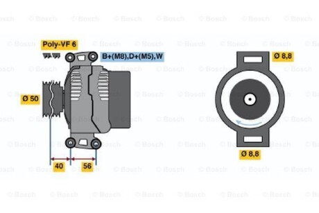 Генератор BOSCH 0 986 041 530 (фото 1)