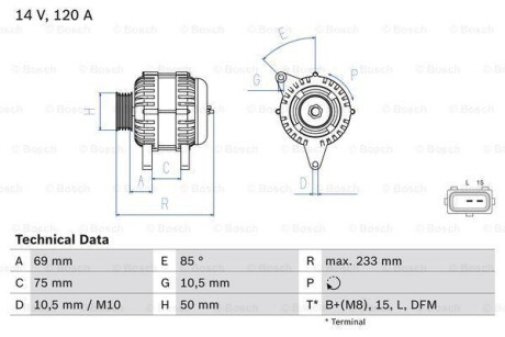 Генератор BOSCH 0986041810 (фото 1)