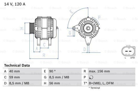 Генератор BOSCH 0 986 041 860