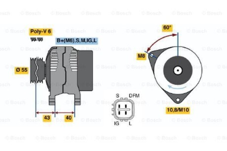 Генератор BOSCH 0 986 042 660 (фото 1)