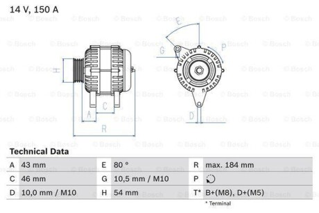 Генератор BOSCH 0 986 044 400