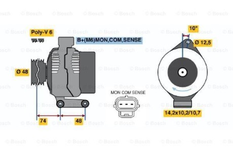 Генератор BOSCH 0 986 044 701