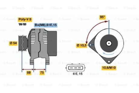 Генератор BOSCH 0 986 045 031