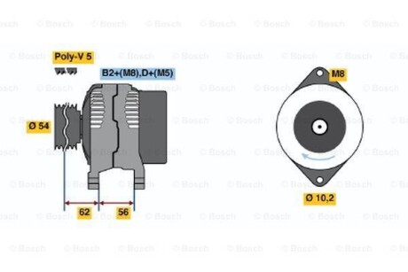 Генератор BOSCH 0 986 046 150 (фото 1)