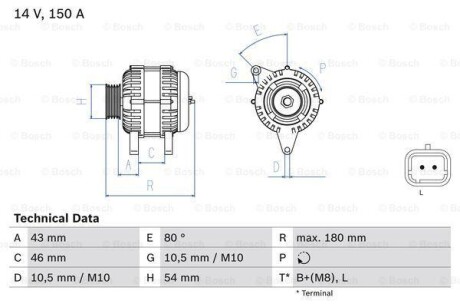 Генератор BOSCH 0 986 046 240