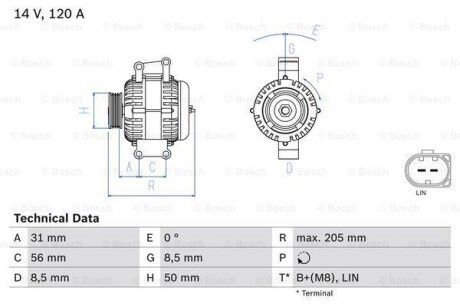 Генератор BOSCH 0 986 049 010