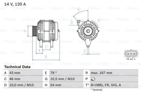 Генератор BOSCH 0 986 049 171