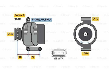 Генератор BOSCH 0 986 049 980 (фото 1)