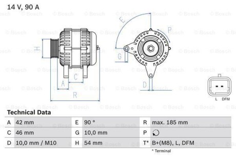 Генератор BOSCH 0 986 080 190 (фото 1)