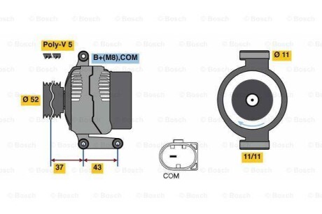 Генератор BOSCH 0986080500