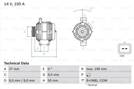 Генератор BOSCH 0986081820