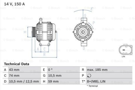 Генератор BOSCH 0986082580