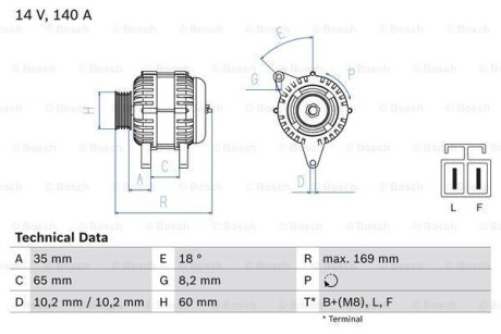 Генератор BOSCH 0986084150