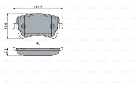 Гальмівні колодки, дискові BOSCH 0986424056 (фото 1)