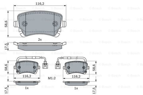 KLOCKI HAM. BENTLEY CONTINENTAL GS 6.0 11- BOSCH 0986424057 (фото 1)