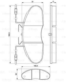 Гальмівні колодки, дискове гальмо (набір) BOSCH 0986424080