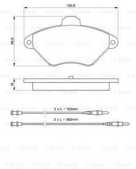 Гальмівні колодки, дискове гальмо (набір) BOSCH 0986424278