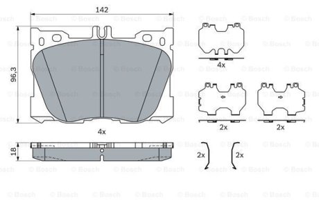 Тормозные колодки BOSCH 0986424335 (фото 1)