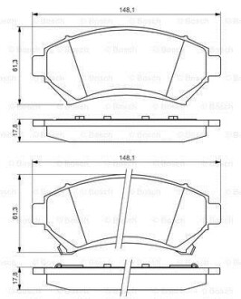 Гальмівні колодки, дискові BOSCH 0 986 424 466