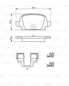 Комплект тормозных колодок, дисковый механизм BOSCH 0986424528