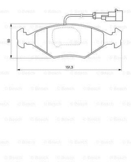 Комплект тормозных колодок, дисковый механизм BOSCH 0986424543 (фото 1)