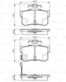 Комплект тормозных колодок, дисковый механизм BOSCH 0986424568