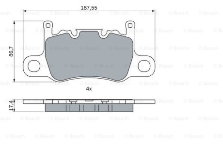 KLOCKI HAM./TYЈ/ PORSCHE 911 4.0 15- BOSCH 0986424605