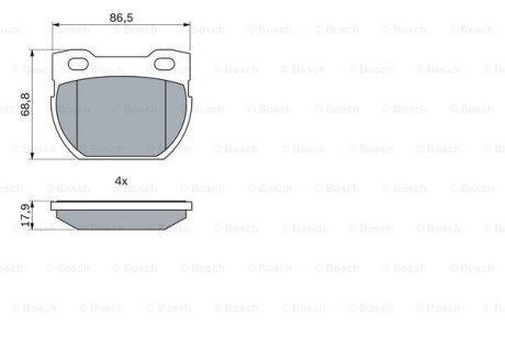 KLOCKI HAM. LAND ROVER DEFENDER 2.8 98- BOSCH 0986424606 (фото 1)